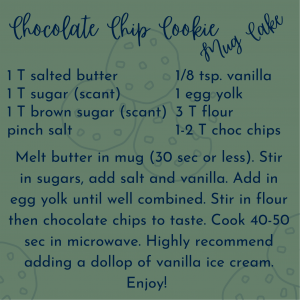 Mug chocolate chip cookie recipe